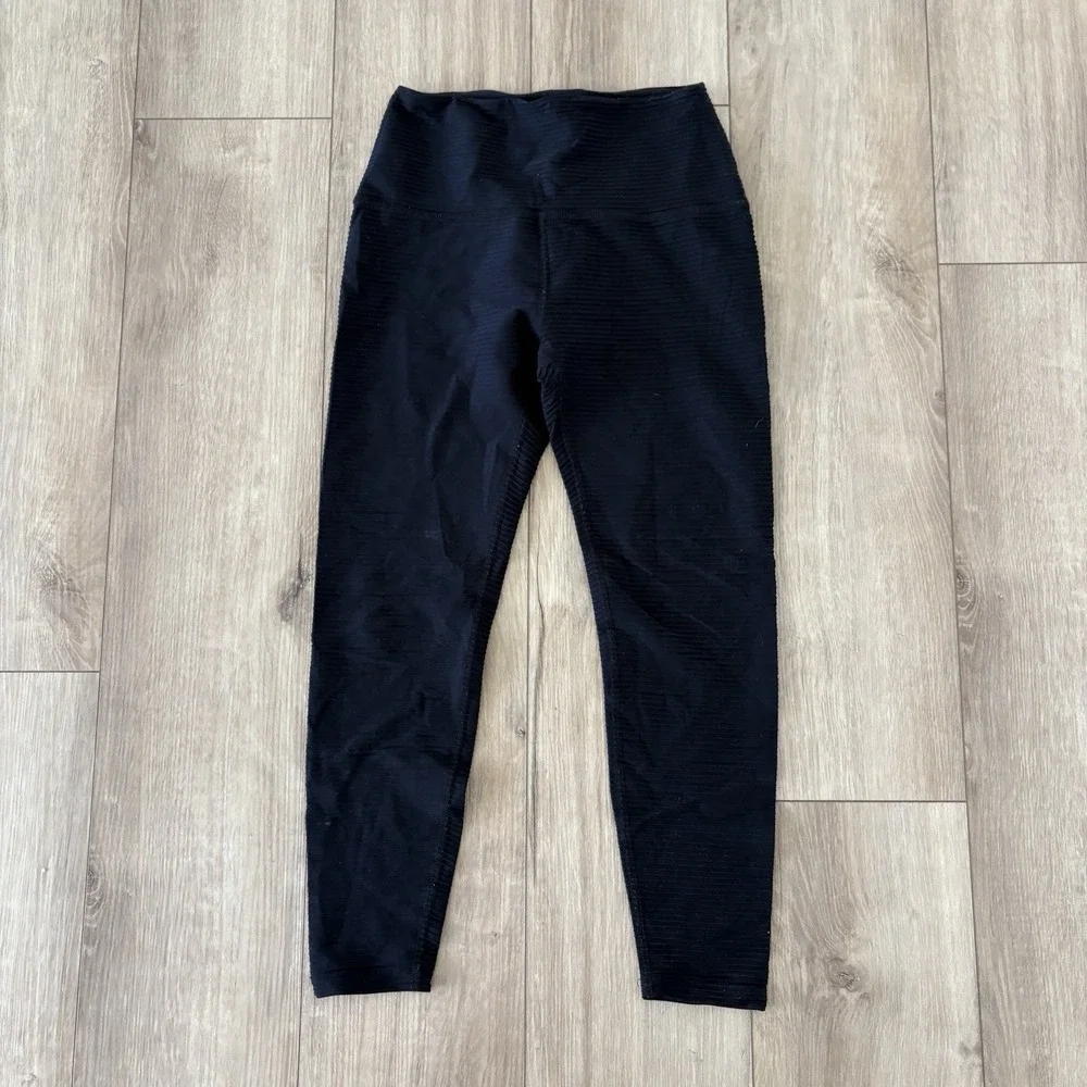 Beyond Yoga Leggings Womens Small High Waisted Ribbed Black Made in USA